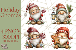 Christmas Gnome Clipart PNG, Holiday Gnomes Png Product Image 1