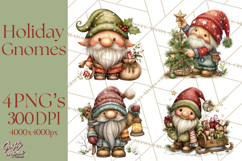 Christmas Gnome Clipart PNG, Holiday Gnomes Png Product Image 1