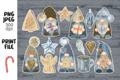 Christmas Gnome Stickers. Printable Scandinavian Gnomes Product Image 1