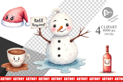 Clipart Watercolor Holiday Hangover Product Image 1