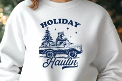 Holiday Haulin' Christmas SVG | Raccoon in Pickup Truck PNG Product Image 3