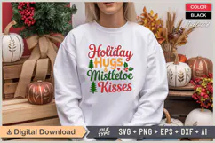 Holiday Hugs & Mistletoe Kisses SVG | Christmas SVG | Xmas Product Image 1