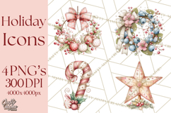 Holiday Icons Clipart PNG, Festive Christmas Clip Art Product Image 1