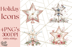 Holiday Icons Clipart PNG, Festive Christmas Clip Art Product Image 1