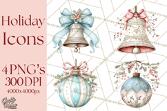 Holiday Icons Clipart PNG, Festive Christmas Clip Art Product Image 1