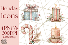 Holiday Icons Clipart PNG, Festive Christmas Clip Art Product Image 1