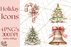 Holiday Icons Clipart PNG, Festive Christmas Clip Art Product Image 1