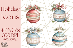 Holiday Icons Clipart PNG, Festive Christmas Clip Art Product Image 1
