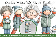 Holiday Kids Clipart Sublimation Product Image 1
