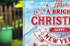 Gnome Couple 12x18 Have a Bright Christmas Garden Flag Product Image 2
