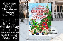 Gnome Couple 12x18 Have a Bright Christmas Garden Flag Product Image 1
