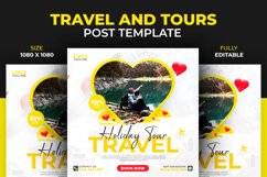 Holiday Love Travel Instagram and Facebook Post Template Product Image 1