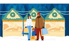 celebration holiday market family vector Product Image 1