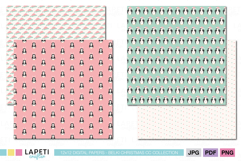 Cute penguin scrapbook paper collection