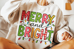 Merry And Bright PNG, Holiday PNG, Christmas Lights PNG Product Image 3