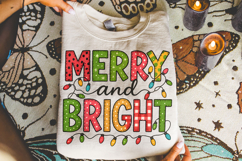 Merry And Bright PNG, Holiday PNG, Christmas Lights PNG Product Image 4