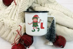 Christmas Elves - Cute Winter Elf Line Art Clipart & Pattern Product Image 11