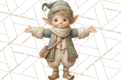 Christmas Morning Clipart, Holiday Kids Digital Art PNG Product Image 3