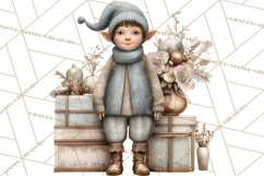 Christmas Morning Clipart, Holiday Kids Digital Art PNG Product Image 4