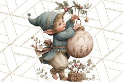 Christmas Morning Clipart, Holiday Kids Digital Art PNG Product Image 5