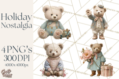 Christmas Morning Clipart, Holiday Kids Digital Art PNG Product Image 1