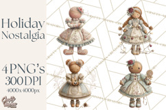 Christmas Morning Clipart, Holiday Kids Digital Art PNG Product Image 1