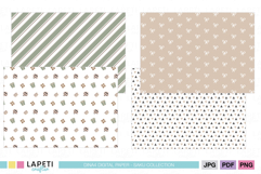 winter printable scrapbook papers in neutral palette