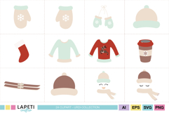 hygge inspired holiday clipart collection
