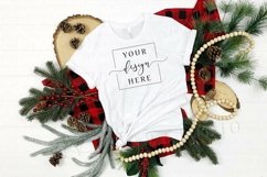 Christmas Shirt Mockup - White Bella Canvas 3001 Shirt Pine Product Image 1