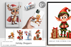 Holiday Shoppers Digital Paper Product Image 1