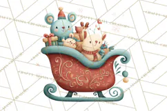Christmas Sleighs Clipart PNG, Holiday Vehicles & Reindeer Product Image 5