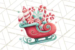 Christmas Sleighs Clipart PNG, Holiday Vehicles & Reindeer Product Image 3