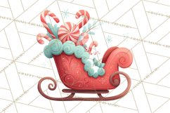 Christmas Sleighs Clipart PNG, Holiday Vehicles &amp; Reindeer Product Image 5