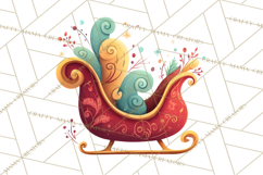 Christmas Sleighs Clipart PNG, Holiday Vehicles &amp; Reindeer Product Image 2