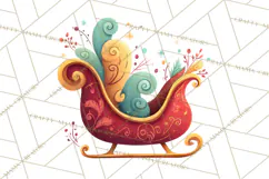 Christmas Sleighs Clipart PNG, Holiday Vehicles & Reindeer Product Image 2