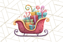 Christmas Sleighs Clipart PNG, Holiday Vehicles &amp; Reindeer Product Image 3