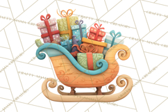 Christmas Sleighs Clipart PNG, Holiday Vehicles &amp; Reindeer Product Image 2
