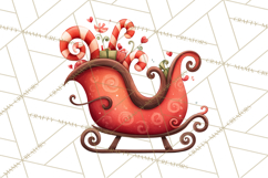 Christmas Sleighs Clipart PNG, Holiday Vehicles &amp; Reindeer Product Image 4