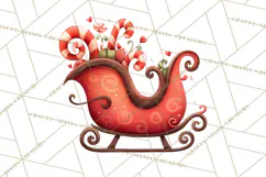 Christmas Sleighs Clipart PNG, Holiday Vehicles & Reindeer Product Image 4