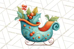 Christmas Sleighs Clipart PNG, Holiday Vehicles & Reindeer Product Image 5