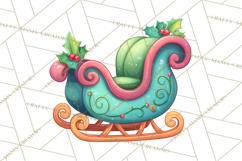 Christmas Sleighs Clipart PNG, Holiday Vehicles &amp; Reindeer Product Image 5