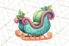 Christmas Sleighs Clipart PNG, Holiday Vehicles & Reindeer Product Image 5