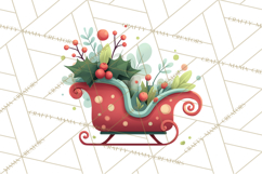 Christmas Sleighs Clipart PNG, Holiday Vehicles &amp; Reindeer Product Image 2