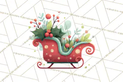 Christmas Sleighs Clipart PNG, Holiday Vehicles & Reindeer Product Image 2