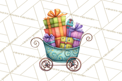 Christmas Sleighs Clipart PNG, Holiday Vehicles &amp; Reindeer Product Image 4