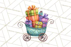 Christmas Sleighs Clipart PNG, Holiday Vehicles & Reindeer Product Image 4
