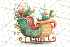 Christmas Sleighs Clipart PNG, Holiday Vehicles &amp; Reindeer Product Image 5