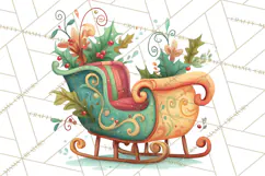 Christmas Sleighs Clipart PNG, Holiday Vehicles & Reindeer Product Image 5