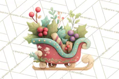 Christmas Sleighs Clipart PNG, Holiday Vehicles & Reindeer Product Image 3