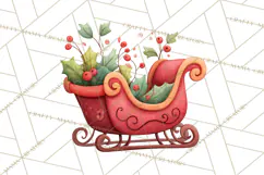 Christmas Sleighs Clipart PNG, Holiday Vehicles & Reindeer Product Image 2